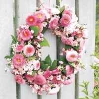 Servietten 25x25 cm - Wreath of Bellies Rose Servietten 25x25 cm - Wreath of Bellies Rose
