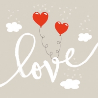 Servietten 25x25 cm - Love Balloons Stone