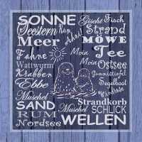 Servietten 25x25 cm - Beach Terms