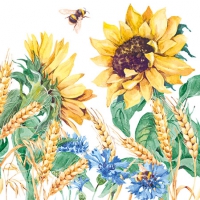 Servietten 25x25 cm - Sunflower And Wheat White