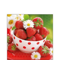 Servietten 25x25 cm - Strawberries In Bowl