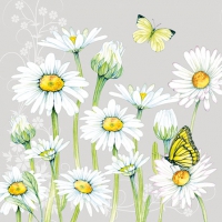 Servietten 25x25 cm - Daisy Grey
