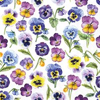 Servietten 25x25 cm - Pansy All Over