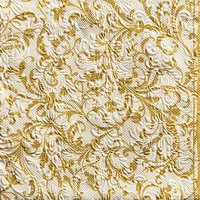 Servietten 33x33 cm - Elegance Damask Cream/Gold