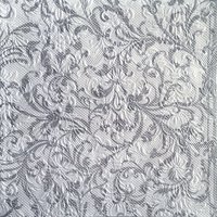 Servietten 33x33 cm - Elegance Damask White/Silver Servietten 33x33 cm - Elegance Damask White/Silver