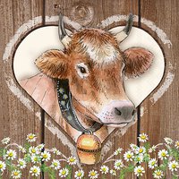 Servietten 33x33 cm - Cow in Heart