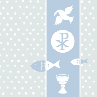 Servietten 33x33 cm - First Communion Blue