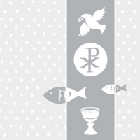 Servietten 33x33 cm - First Communion Silver