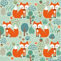 Servietten 33x33 cm - Smart Fox
