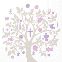 Servietten 33x33 cm - Communion Symbols Taupe