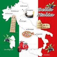 Servietten 33x33 cm - Bella Italia