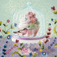 Servietten 33x33 cm - Cupcake in Glass