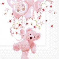 Servietten 33x33 cm - Teddy Rose