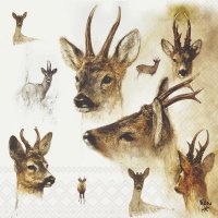 Servietten 33x33 cm - Portraits Of Deer