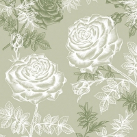 Servietten 33x33 cm - Etching Roses Green Servietten 33x33 cm - Etching Roses Green