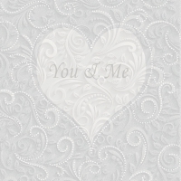Servietten 33x33 cm - You & Me Champagne