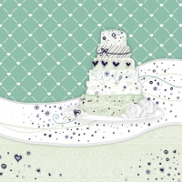Servietten 33x33 cm - Sweet Cake Green Servietten 33x33 cm - Sweet Cake Green
