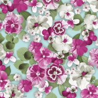 Servietten 33x33 cm - Pansy All Over White Servietten 33x33 cm - Pansy All Over White