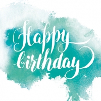 Servietten 33x33 cm - Birthday Aquarell Blue Servietten 33x33 cm - Birthday Aquarell Blue
