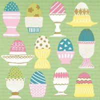 Servietten 33x33 cm - Eggs In Cups Green Servietten 33x33 cm - Eggs In Cups Green