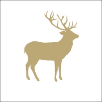 Servietten 33x33 cm - Deer Contour Gold