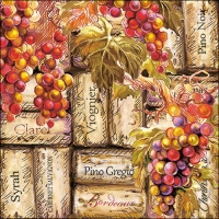 Servietten 33x33 cm - Grapes & Corks