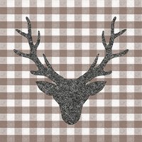 Servietten 33x33 cm - Stag Head Brown