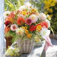 Servietten 33x33 cm - Dahlia Bouquet