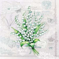 Servietten 33x33 cm - Lily of the Valley Servietten 33x33 cm - Lily of the Valley