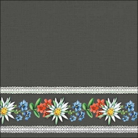 Servietten 33x33 cm - Bavarian Flowers Grey