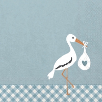 Servietten 33x33 cm - Love Stork blue