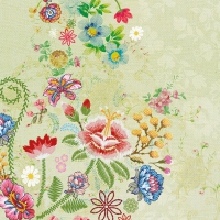 Servietten 33x33 cm - Embroidery Flowers Green