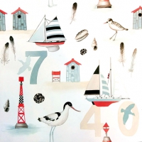 Servietten 33x33 cm - Beach Numbers