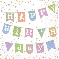 Servietten 33x33 cm - Birthday Garland Blue Servietten 33x33 cm - Birthday Garland Blue