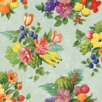 Servietten 33x33 cm -  Flowers And Fruits Green