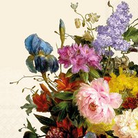 Servietten 33x33 cm - Still Life Bouquet Cream