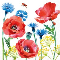 Servietten 33x33 cm - Cornflower And Poppy