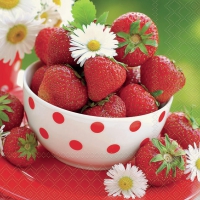 Servietten 33x33 cm - Strawberries In Bowl Servietten 33x33 cm - Strawberries In Bowl