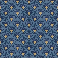 Servietten 33x33 cm - Art Deco Blue/Gold
