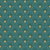 Servietten 33x33 cm - Art Deco Green/Gold