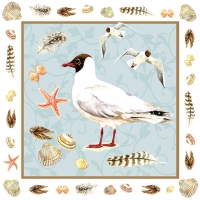 Servietten 33x33 cm - Black-Headed Seagull Blue