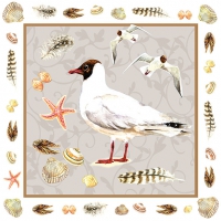 Servietten 33x33 cm - Black-Headed Seagull Sand