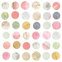 Servietten 33x33 cm - Maps In Circles