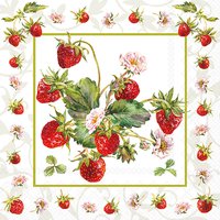 Servietten 33x33 cm - Fresh Strawberries