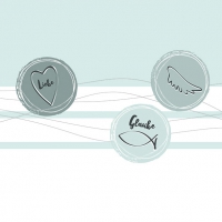 Servietten 33x33 cm - Communion Tags Green