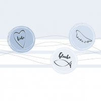 Servietten 33x33 cm - Communion Tags Blue