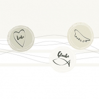 Servietten 33x33 cm - Communion Tags Cream