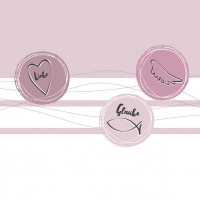 Servietten 33x33 cm - Communion Tags Bordeaux