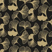 Servietten 33x33 cm - Gingko Black/Gold