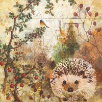 Servietten 33x33 cm - Autumn Hedgehog